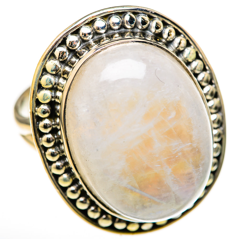 Rainbow Moonstone Rings handcrafted by Anasilvercos - RING128060 - Photo 2