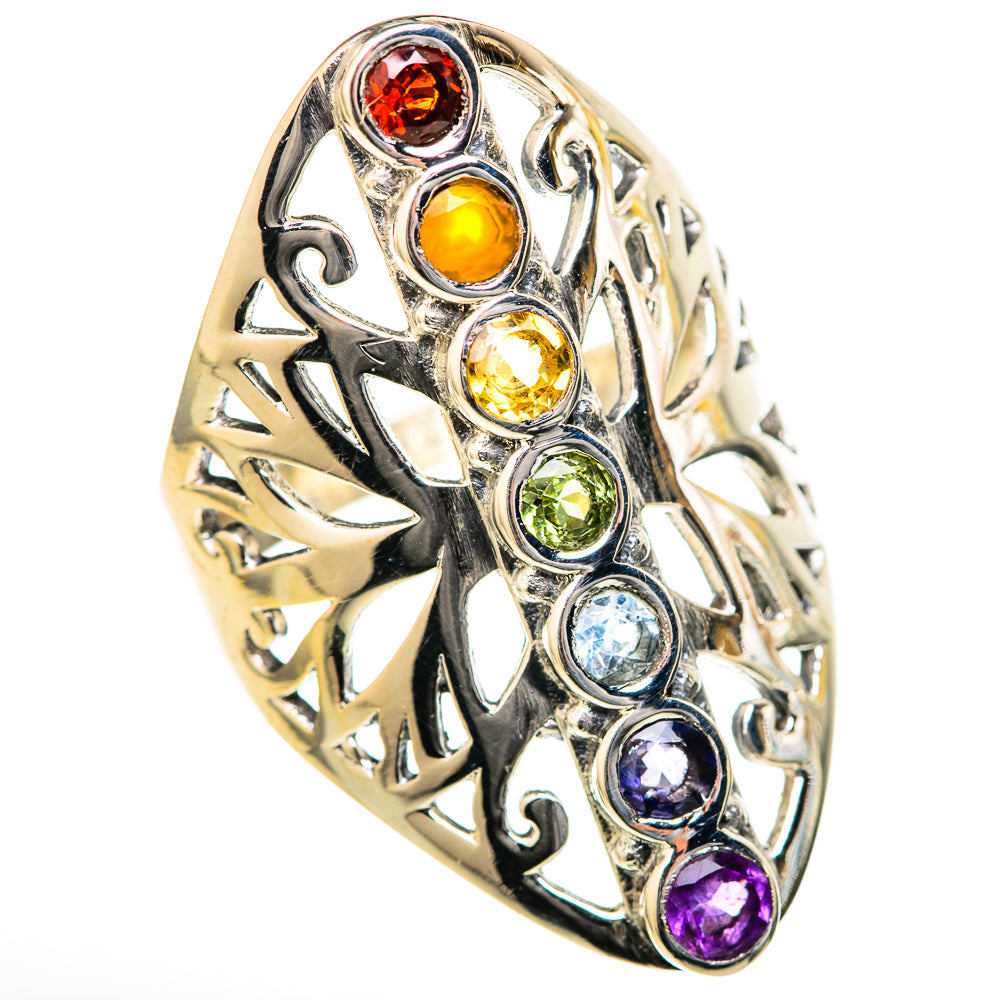 Multi-Stone Rainbow Chakra Rings handcrafted by Anasilvercos - RING128061 - Photo 2