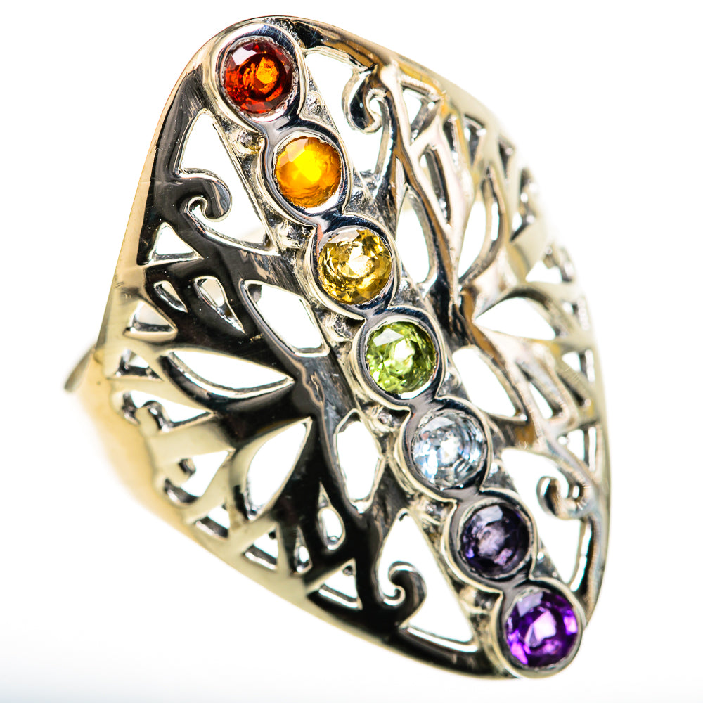 Multi-Stone Rainbow Chakra Rings handcrafted by Anasilvercos - RING128085 - Photo 2