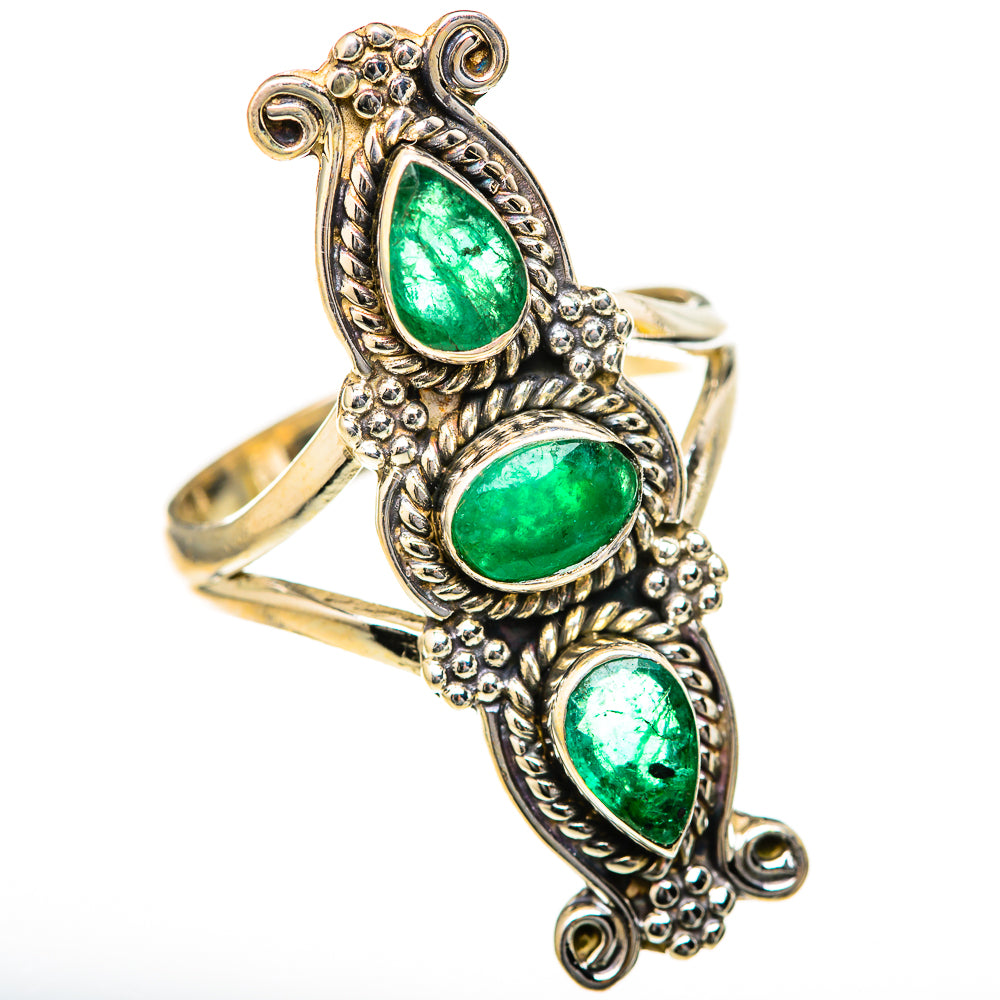 Zambian Emerald Rings handcrafted by Anasilvercos - RING128101 - Photo 2