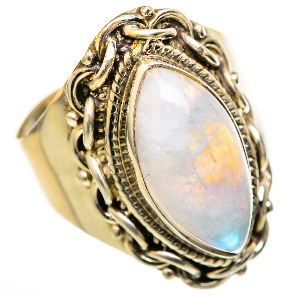 Rainbow Moonstone Rings handcrafted by Anasilvercos - RING128111 - Photo 2