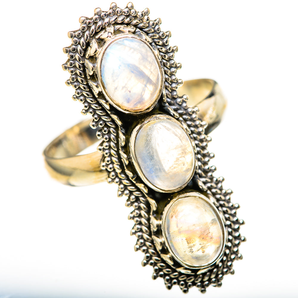 Rainbow Moonstone Rings handcrafted by Anasilvercos - RING128158 - Photo 2