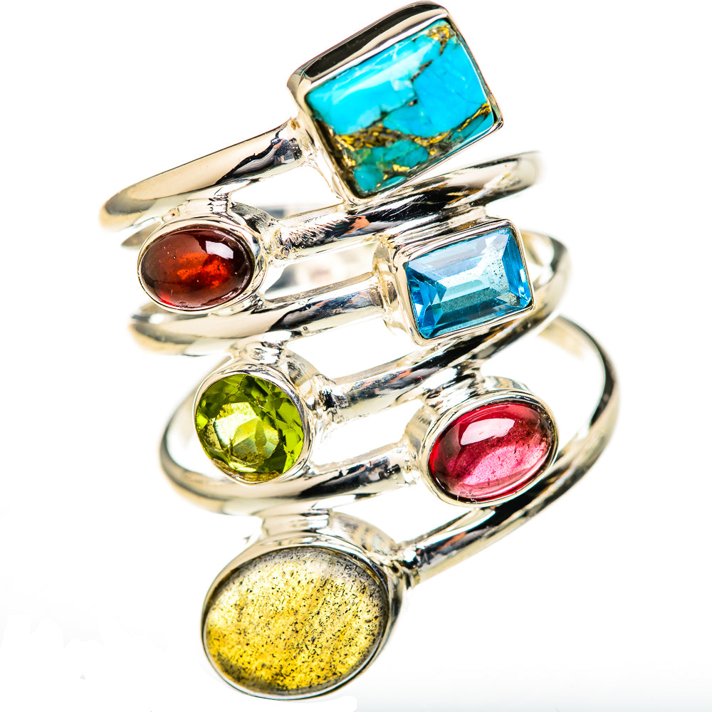 Blue Copper Composite Turquoise Rings handcrafted by Anasilvercos - RING128162 - Photo 2
