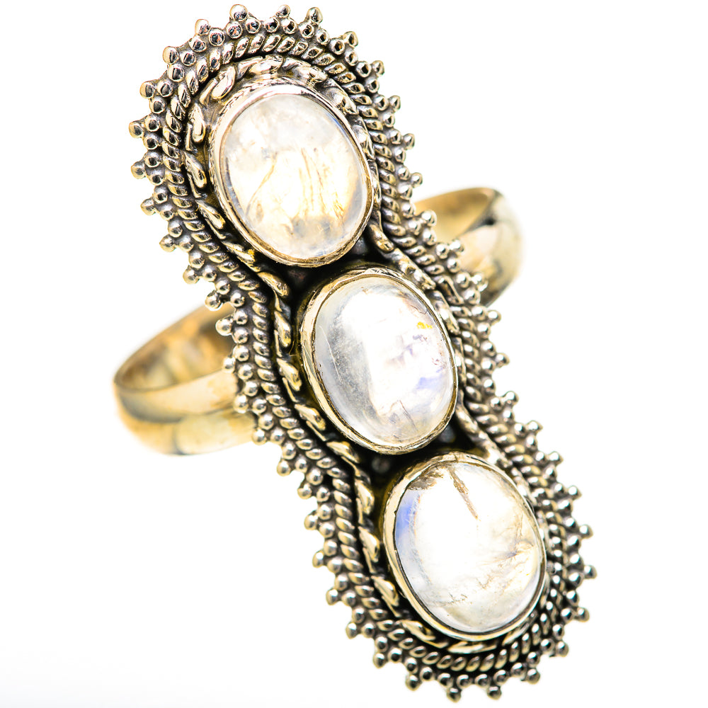 Rainbow Moonstone Rings handcrafted by Anasilvercos - RING128178 - Photo 2