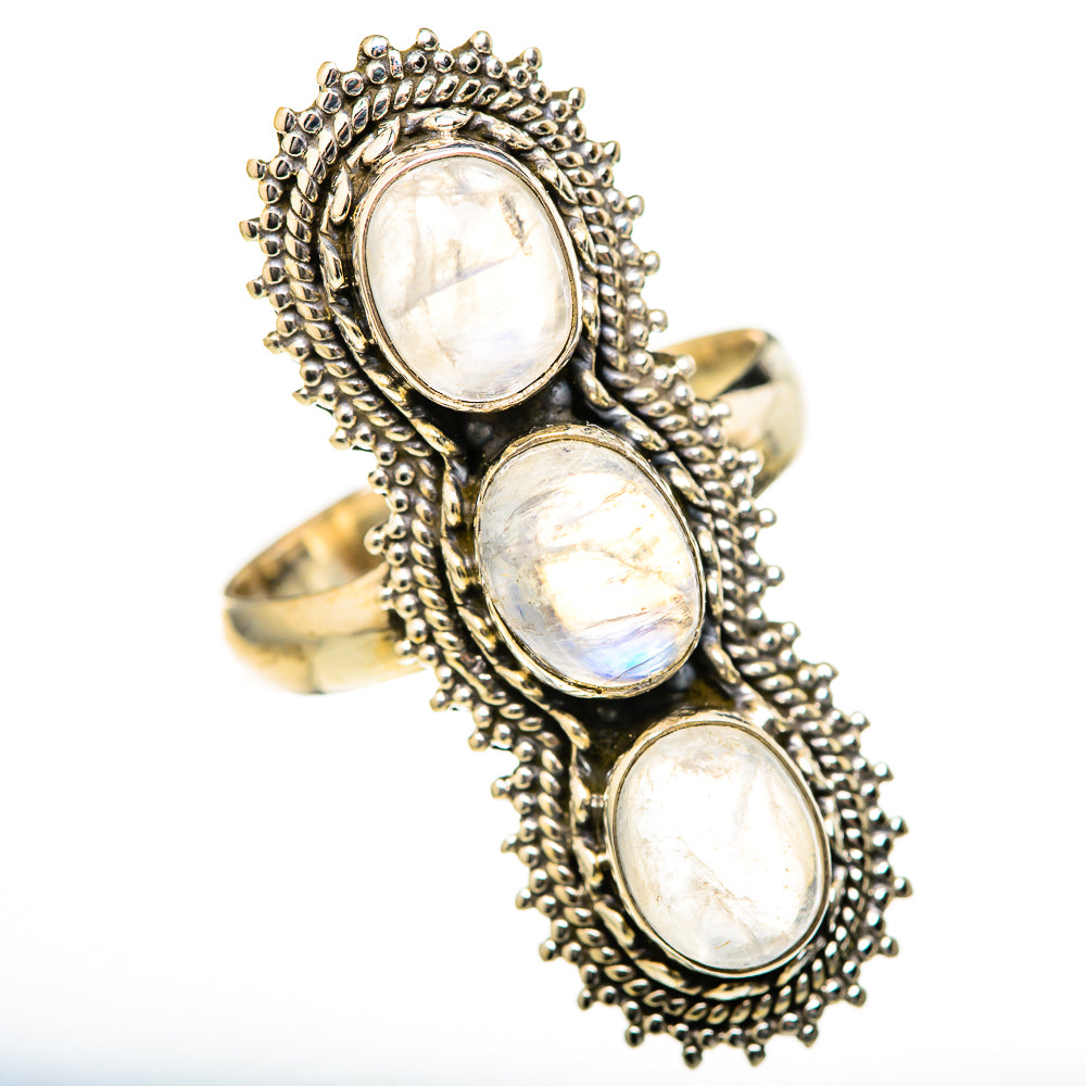 Rainbow Moonstone Rings handcrafted by Anasilvercos - RING128201 - Photo 2