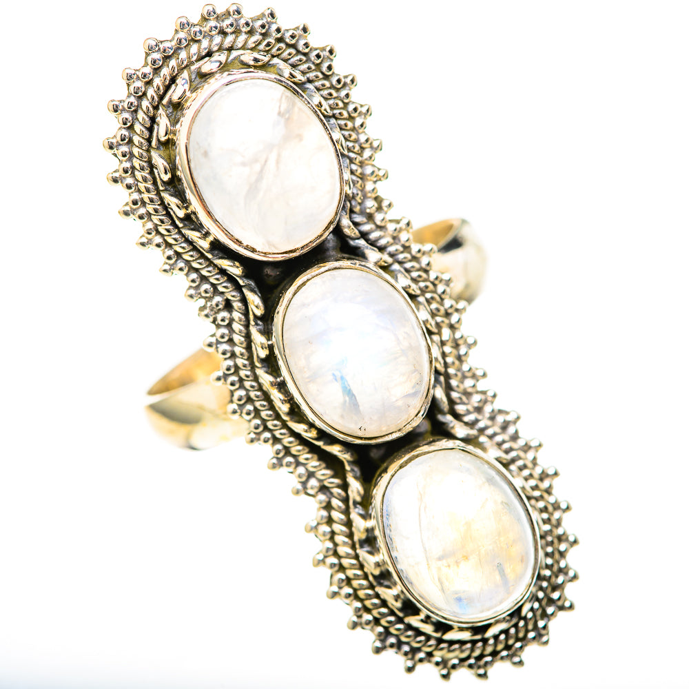 Rainbow Moonstone Rings handcrafted by Anasilvercos - RING128209 - Photo 2
