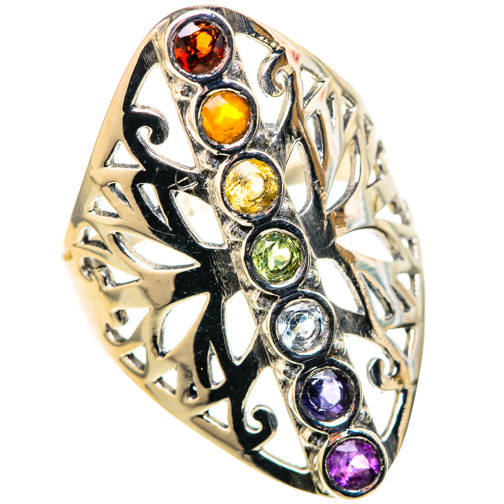 Multi-Stone Rainbow Chakra Rings handcrafted by Anasilvercos - RING128242 - Photo 2