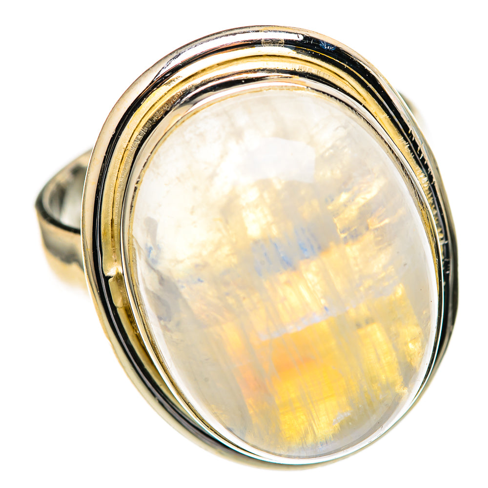 Rainbow Moonstone Rings handcrafted by Anasilvercos - RING128324 - Photo 2