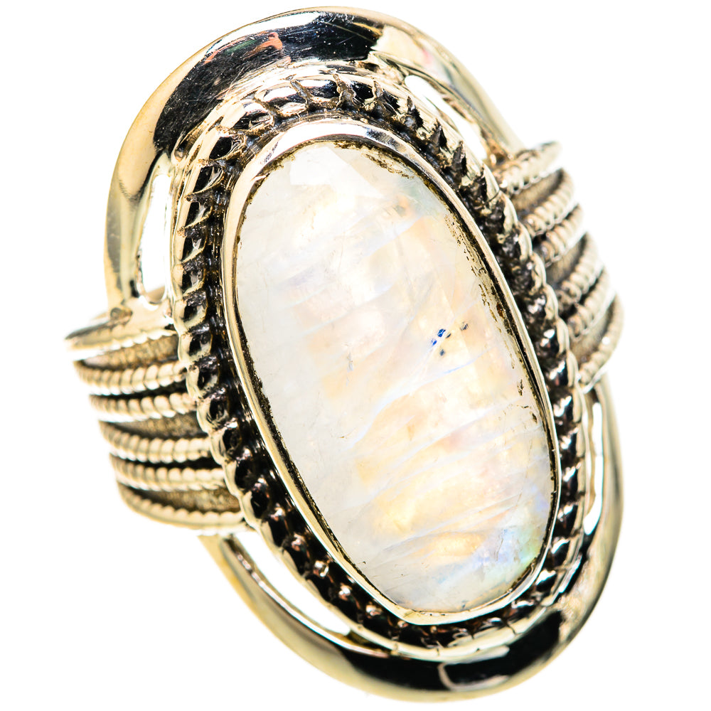 Rainbow Moonstone Rings handcrafted by Anasilvercos - RING128349 - Photo 2