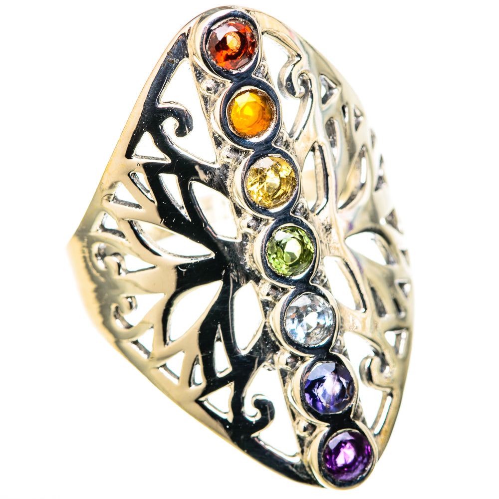 Multi-Stone Rainbow Chakra Rings handcrafted by Anasilvercos - RING128350 - Photo 2