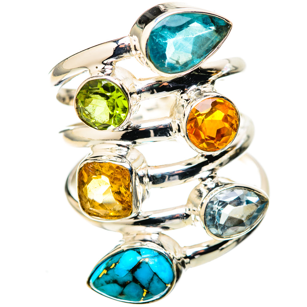 Blue Copper Composite Turquoise Rings handcrafted by Anasilvercos - RING128382 - Photo 2
