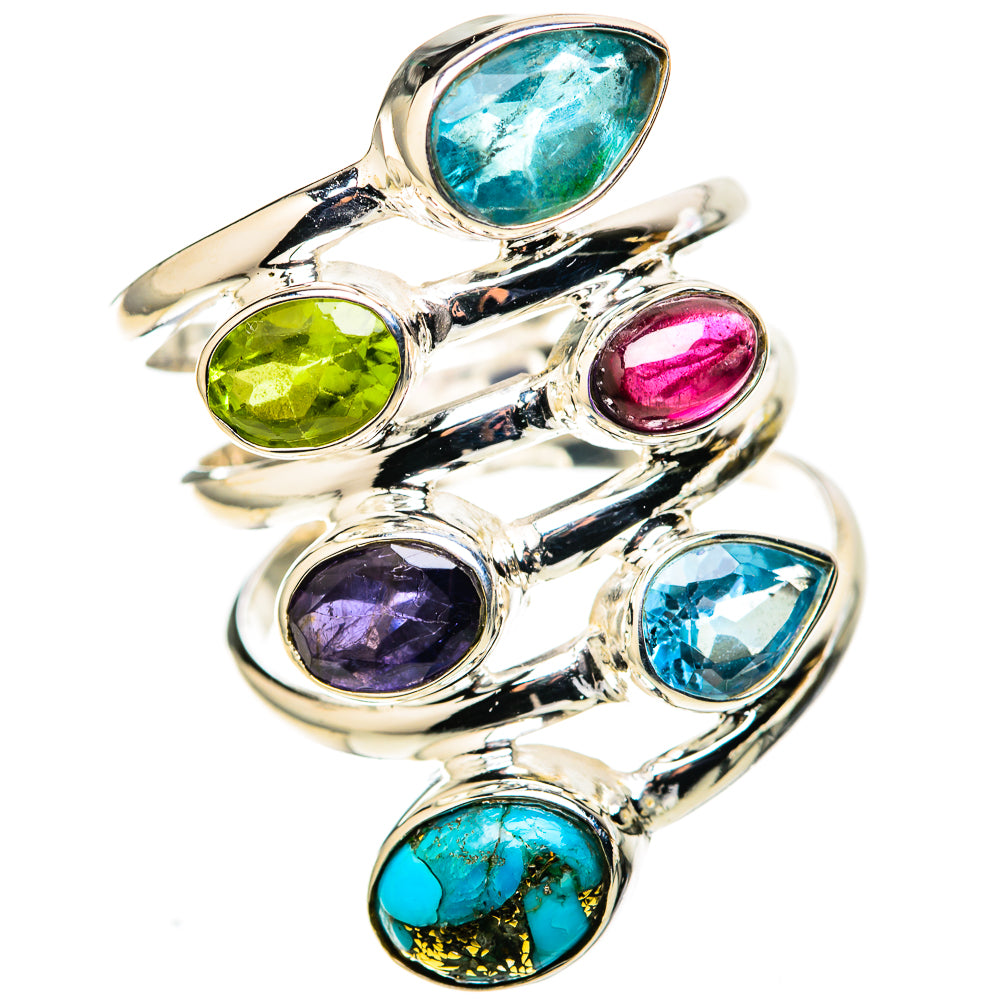 Blue Copper Composite Turquoise Rings handcrafted by Anasilvercos - RING128415 - Photo 2
