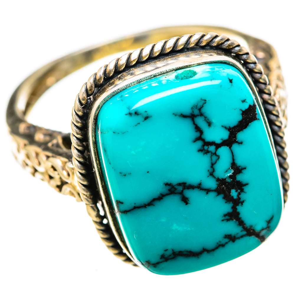 Tibetan Turquoise Rings handcrafted by Anasilvercos - RING128421 - Photo 2
