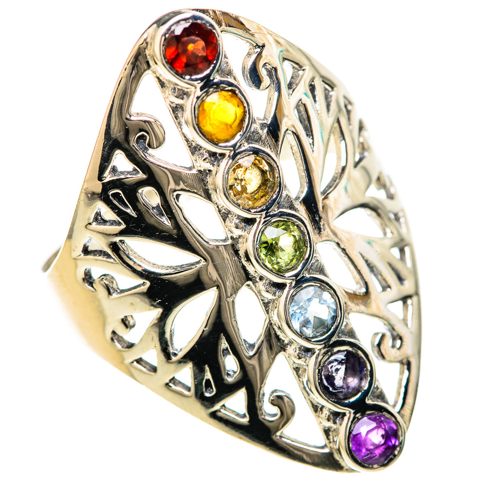 Multi-Stone Rainbow Chakra Rings handcrafted by Anasilvercos - RING128440 - Photo 2