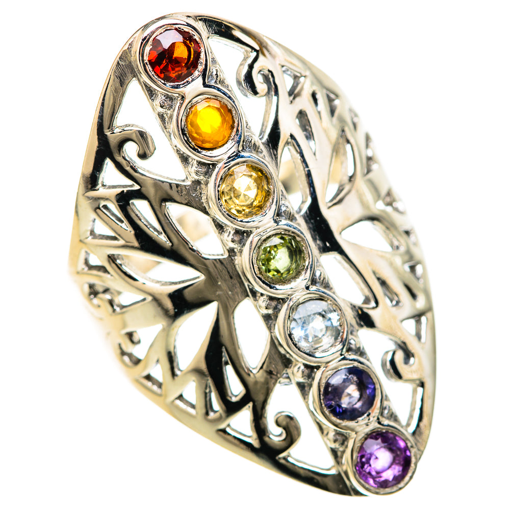 Multi-Stone Rainbow Chakra Rings handcrafted by Anasilvercos - RING128468 - Photo 2