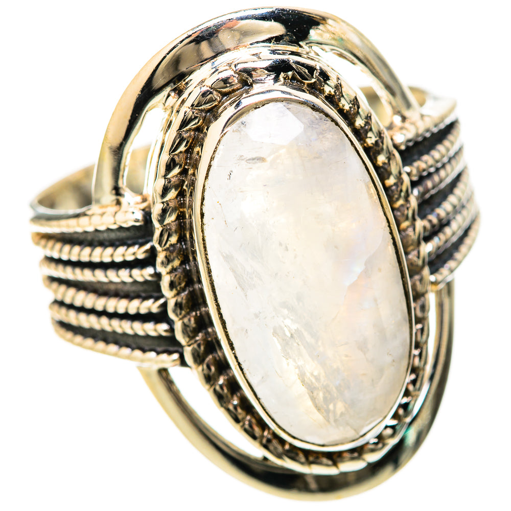 Rainbow Moonstone Rings handcrafted by Anasilvercos - RING128492 - Photo 2