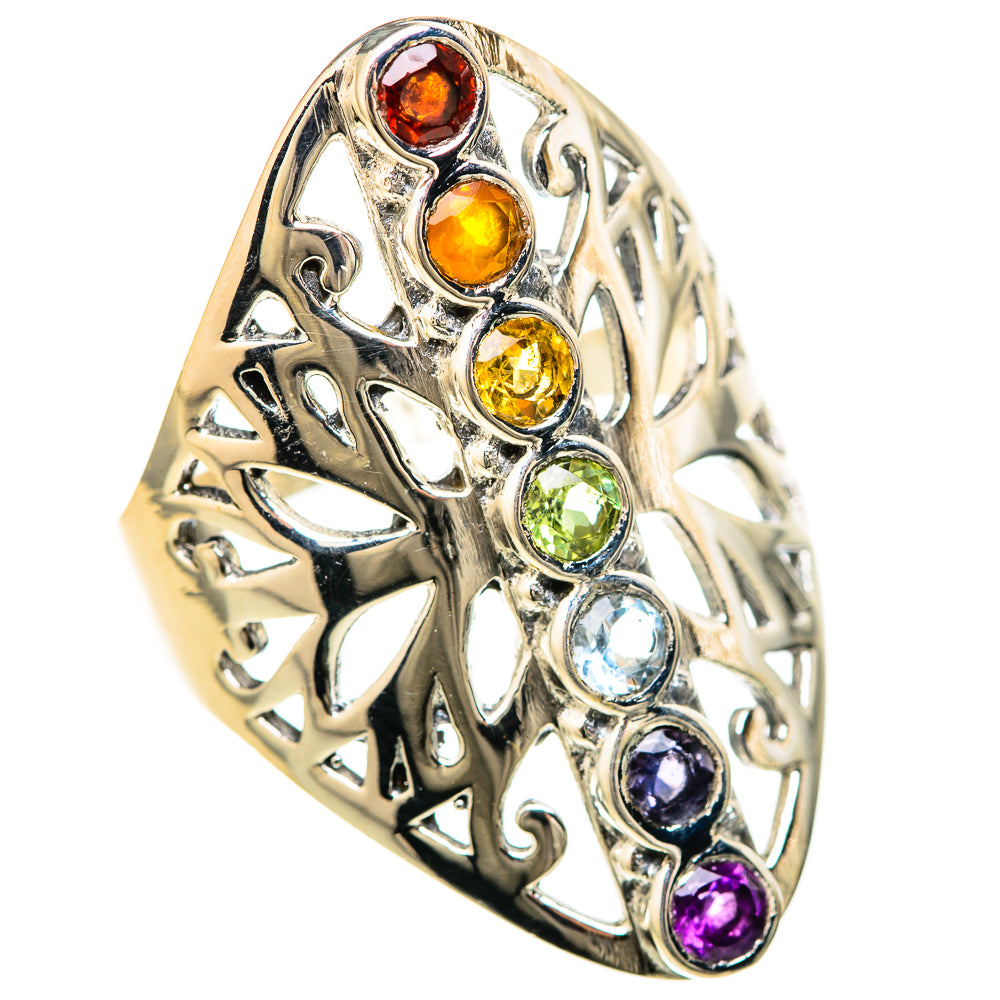 Multi-Stone Rainbow Chakra Rings handcrafted by Anasilvercos - RING128494 - Photo 2