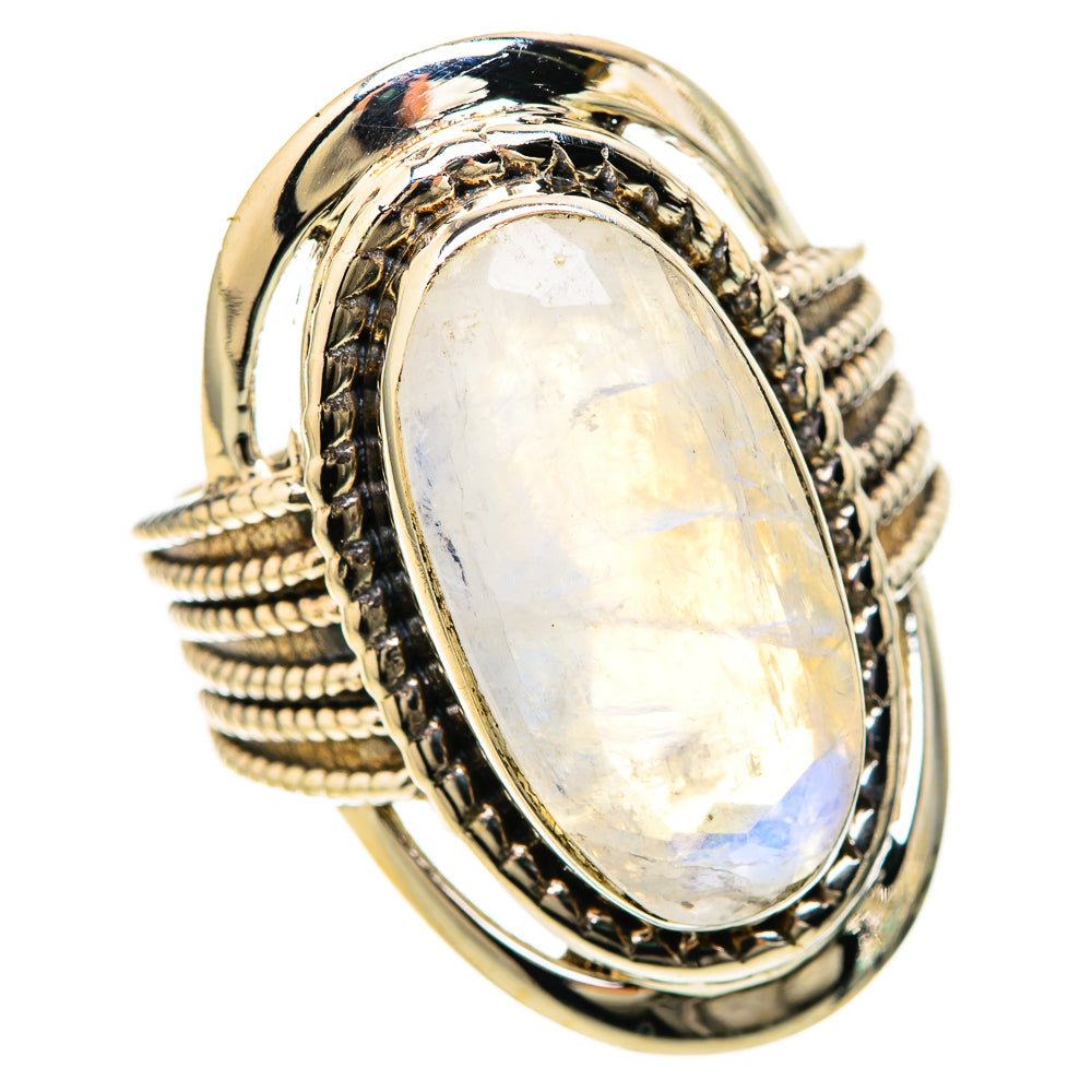 Rainbow Moonstone Rings handcrafted by Anasilvercos - RING128517 - Photo 2