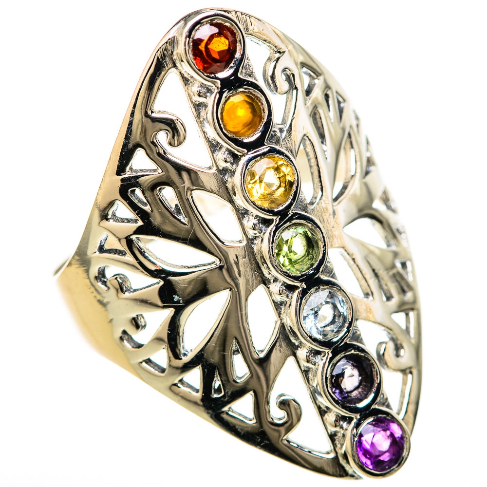 Multi-Stone Rainbow Chakra Rings handcrafted by Anasilvercos - RING128519 - Photo 2