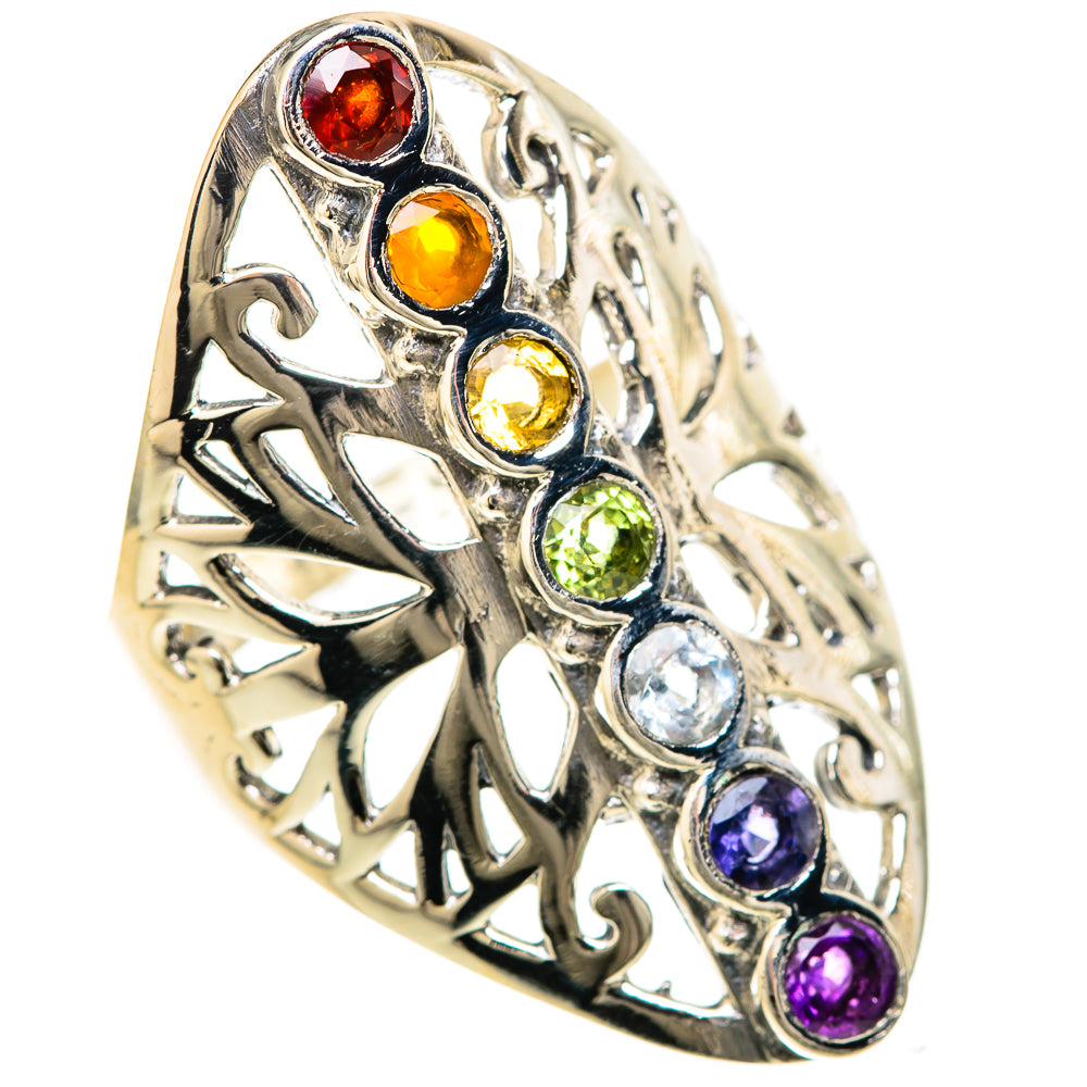 Multi-Stone Rainbow Chakra Rings handcrafted by Anasilvercos - RING128561 - Photo 2
