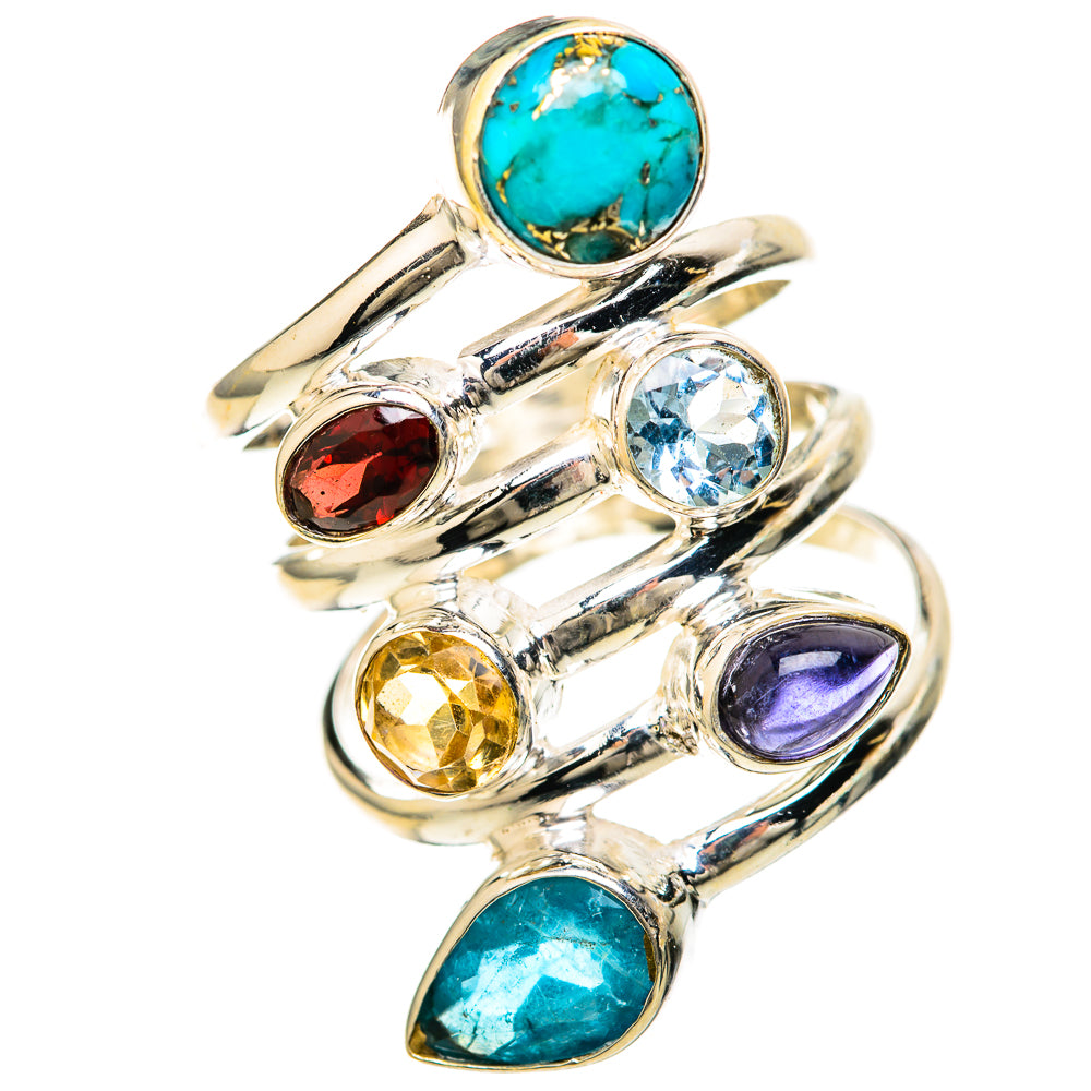 Blue Copper Composite Turquoise Rings handcrafted by Anasilvercos - RING128585 - Photo 2