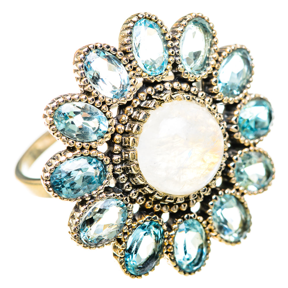 Rainbow Moonstone Rings handcrafted by Anasilvercos - RING128589 - Photo 2