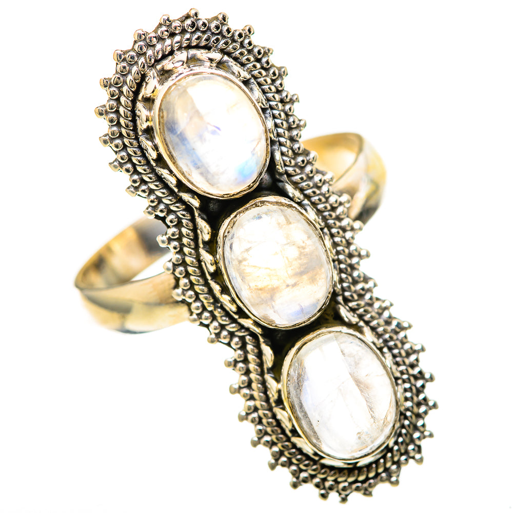 Rainbow Moonstone Rings handcrafted by Anasilvercos - RING128616 - Photo 2