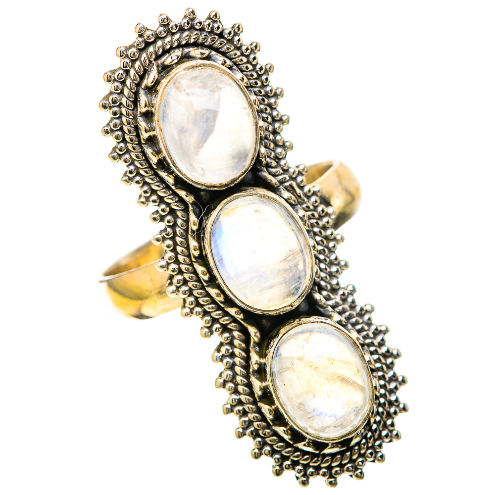 Rainbow Moonstone Rings handcrafted by Anasilvercos - RING128646 - Photo 2