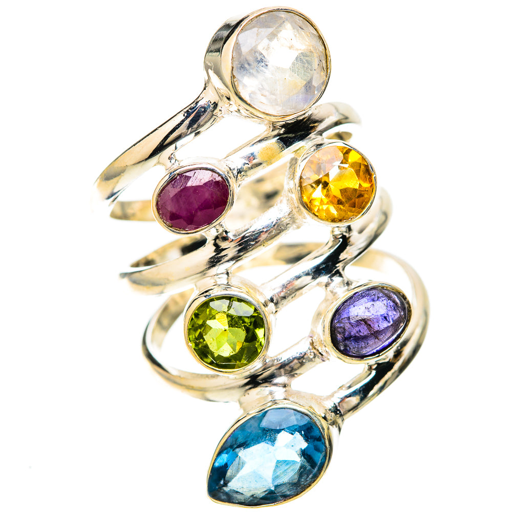 Rainbow Moonstone Rings handcrafted by Anasilvercos - RING128649 - Photo 2