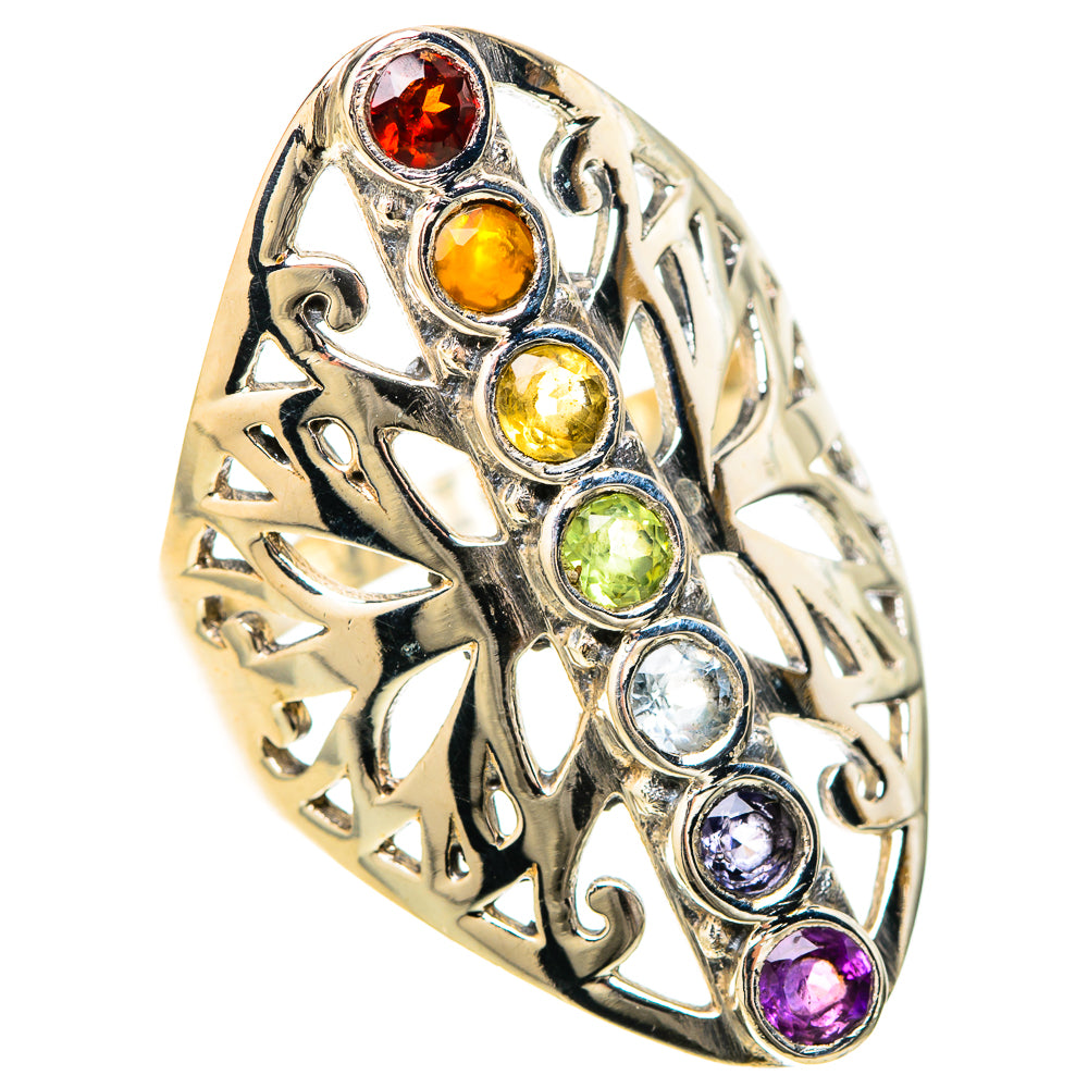 Multi-Stone Rainbow Chakra Rings handcrafted by Anasilvercos - RING128656 - Photo 2