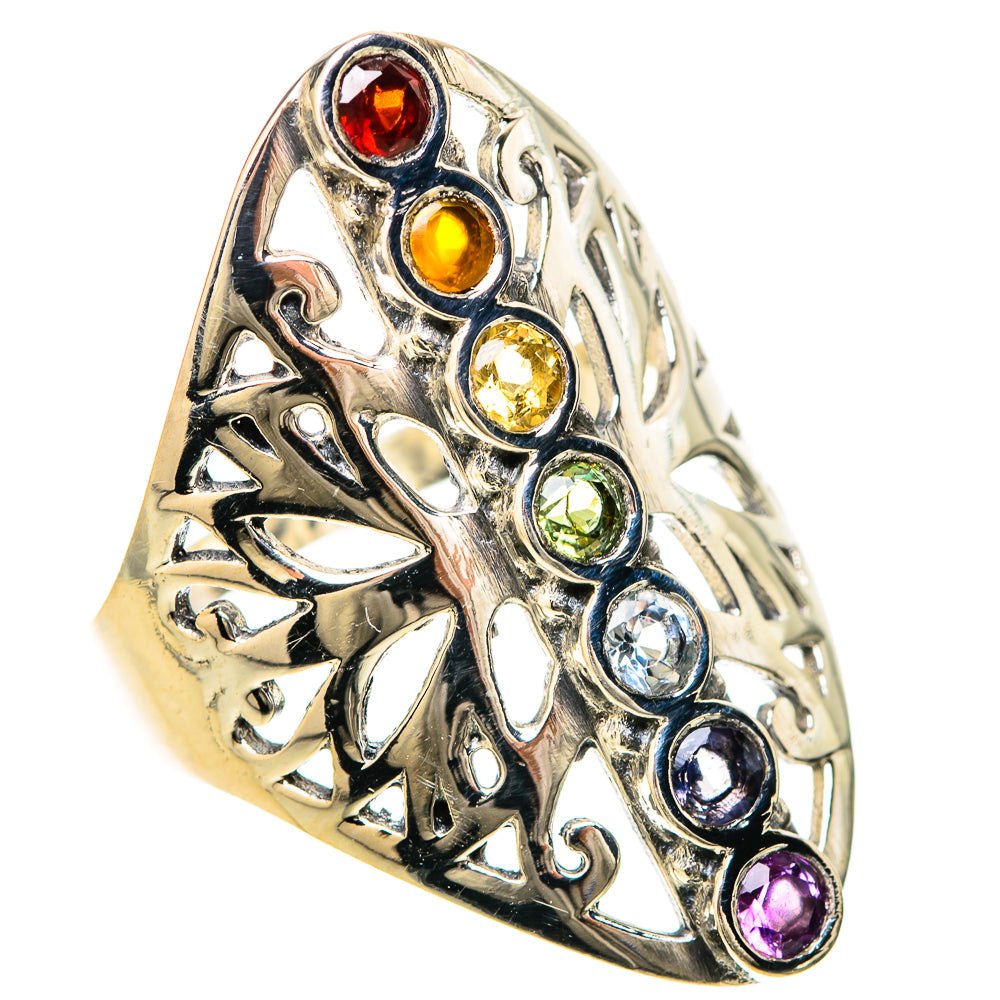 Multi-Stone Rainbow Chakra Rings handcrafted by Anasilvercos - RING128657 - Photo 2