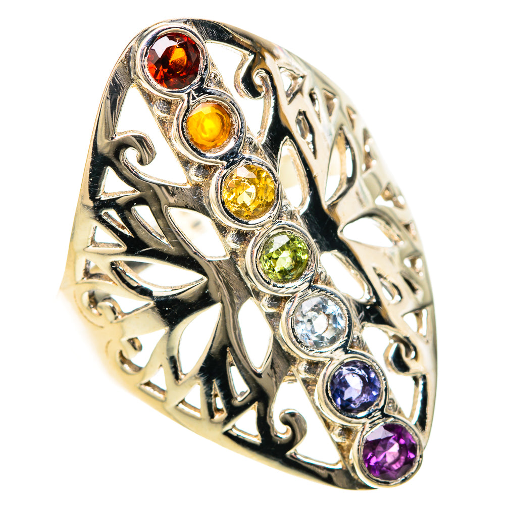 Multi-Stone Rainbow Chakra Rings handcrafted by Anasilvercos - RING128676 - Photo 2