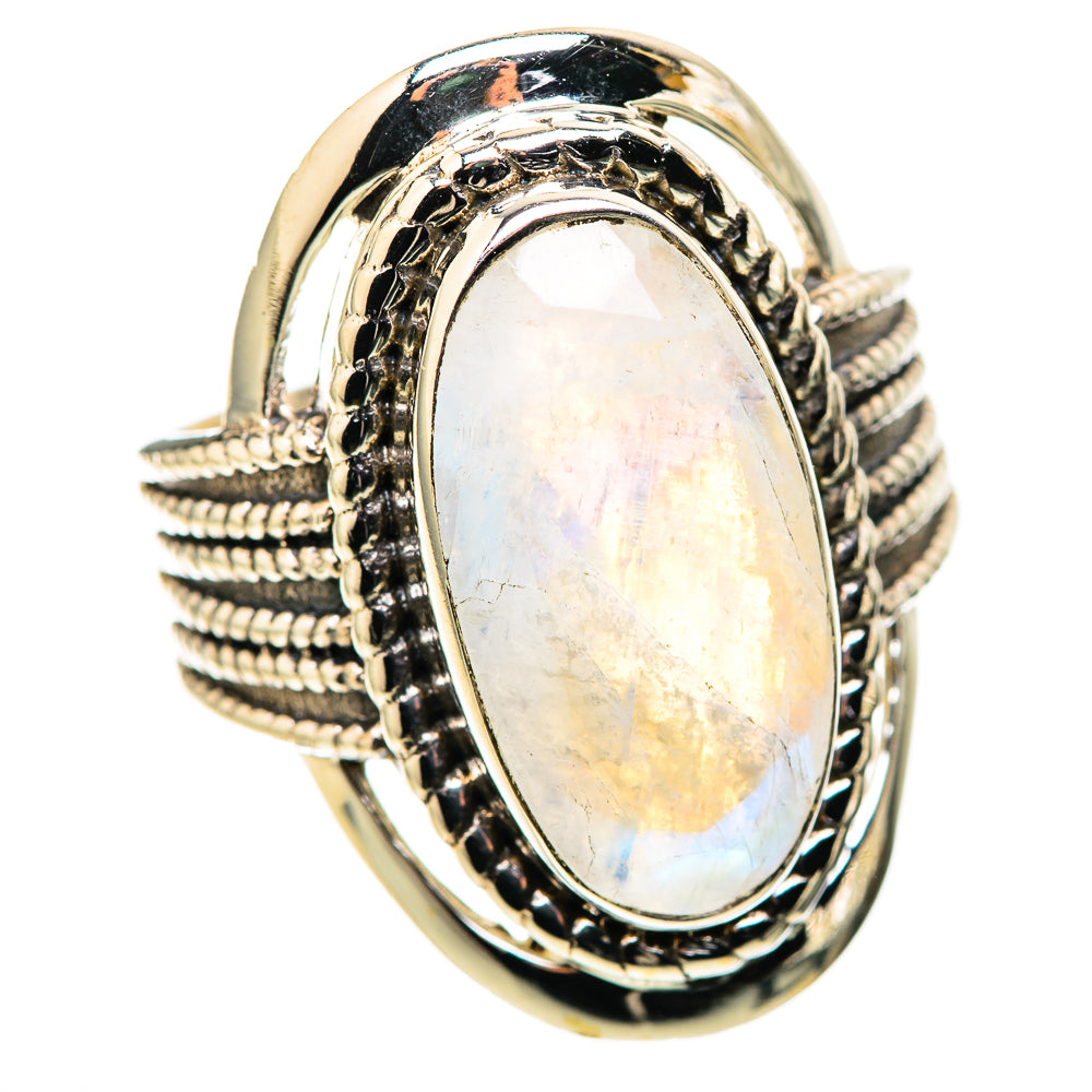 Rainbow Moonstone Rings handcrafted by Anasilvercos - RING128700 - Photo 2