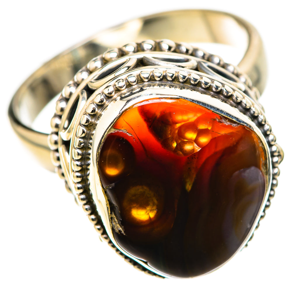 Mexican Fire Agate Rings handcrafted by Anasilvercos - RING128741 - Photo 2