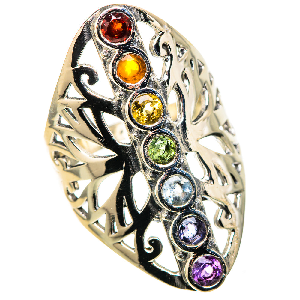 Multi-Stone Rainbow Chakra Rings handcrafted by Anasilvercos - RING128747 - Photo 2