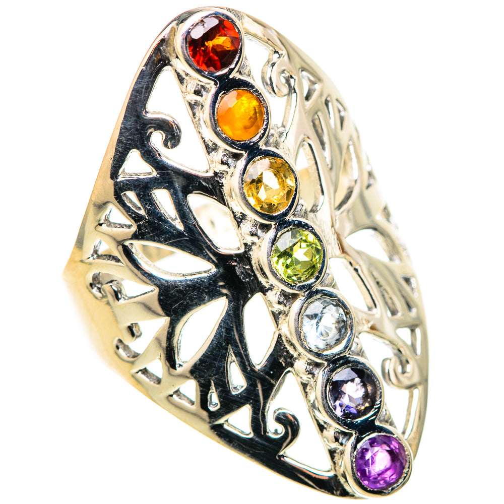 Multi-Stone Rainbow Chakra Rings handcrafted by Anasilvercos - RING128771 - Photo 2