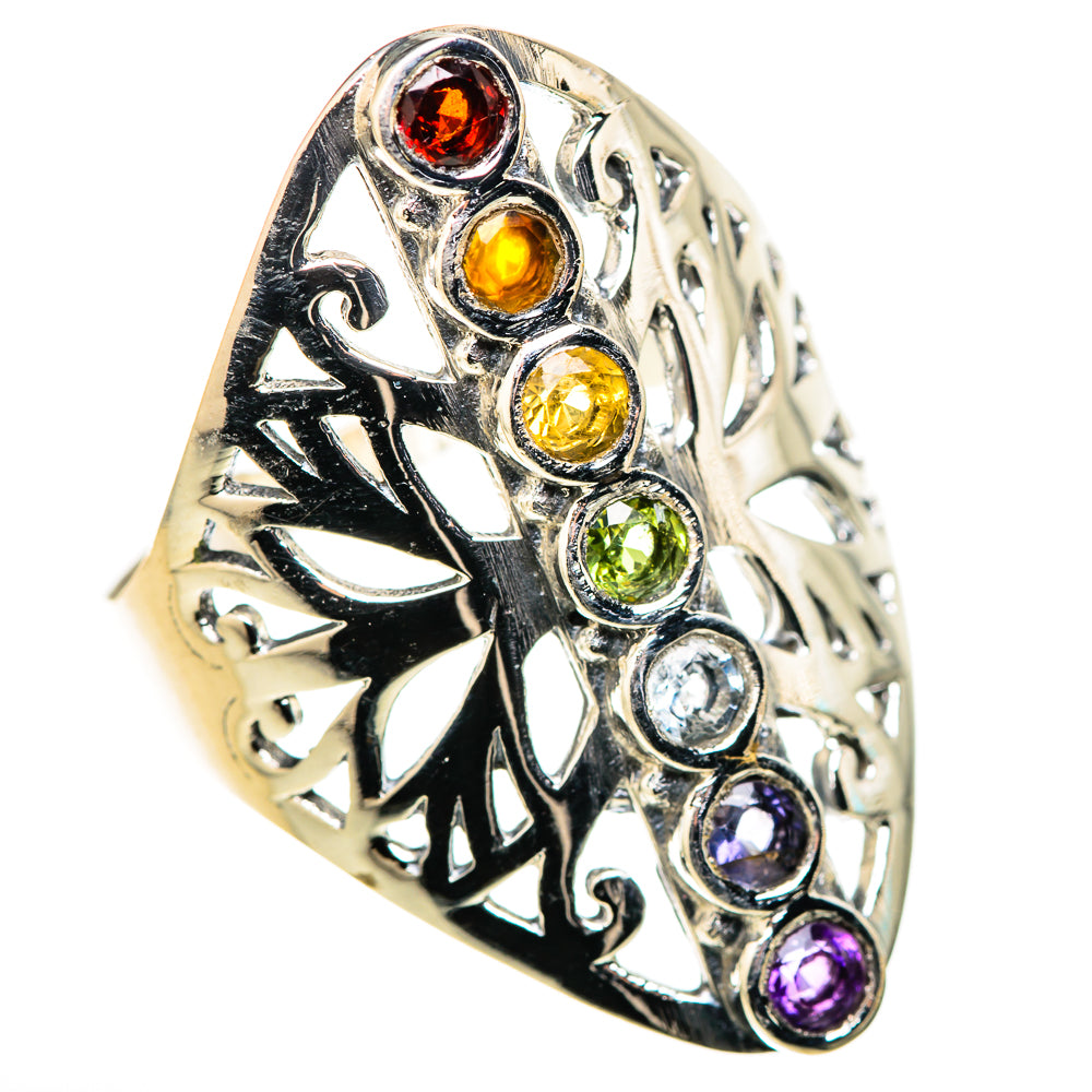 Multi-Stone Rainbow Chakra Rings handcrafted by Anasilvercos - RING128794 - Photo 2