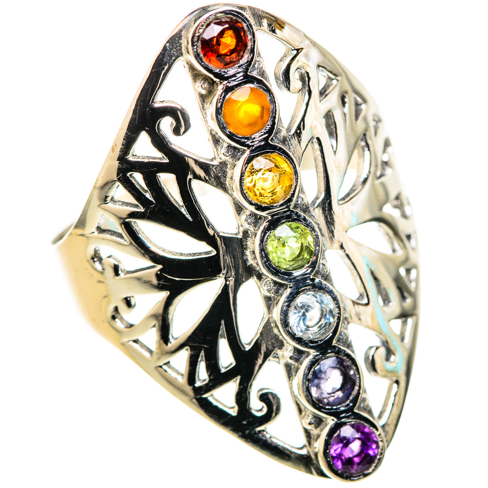 Multi-Stone Rainbow Chakra Rings handcrafted by Anasilvercos - RING128815 - Photo 2