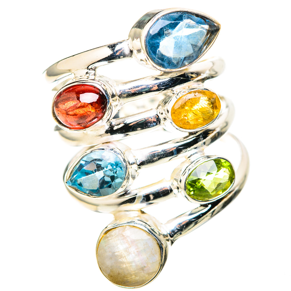 Rainbow Moonstone Rings handcrafted by Anasilvercos - RING128857 - Photo 2