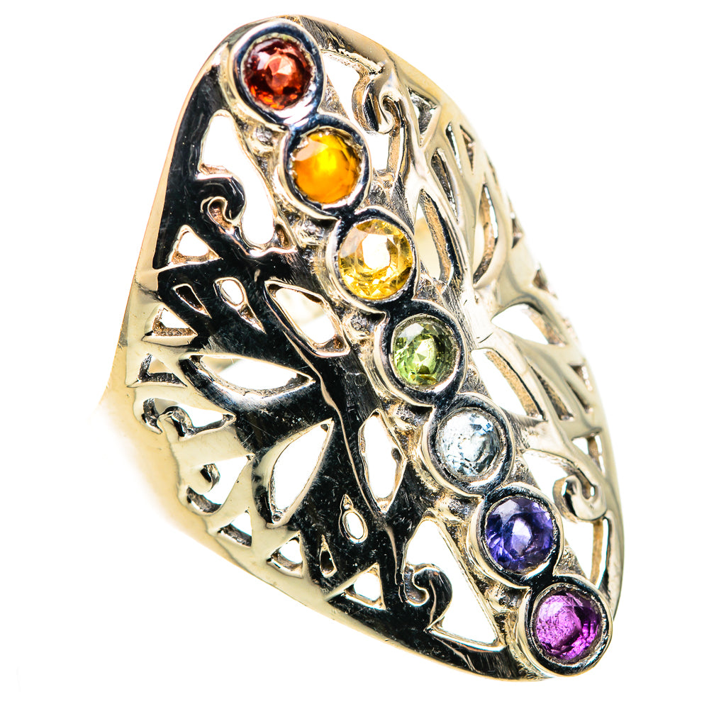 Multi-Stone Rainbow Chakra Rings handcrafted by Anasilvercos - RING128933 - Photo 2