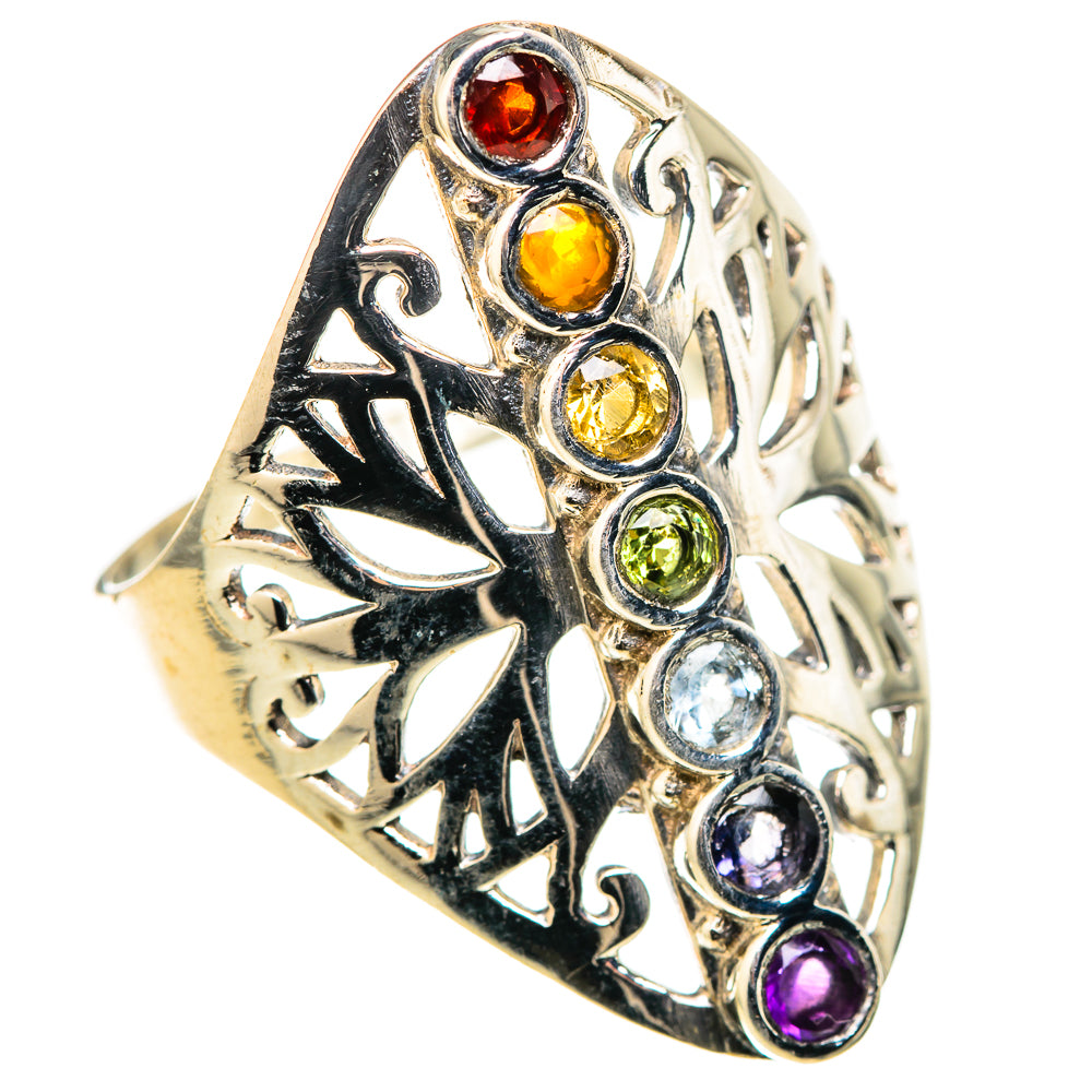 Multi-Stone Rainbow Chakra Rings handcrafted by Anasilvercos - RING128944 - Photo 2