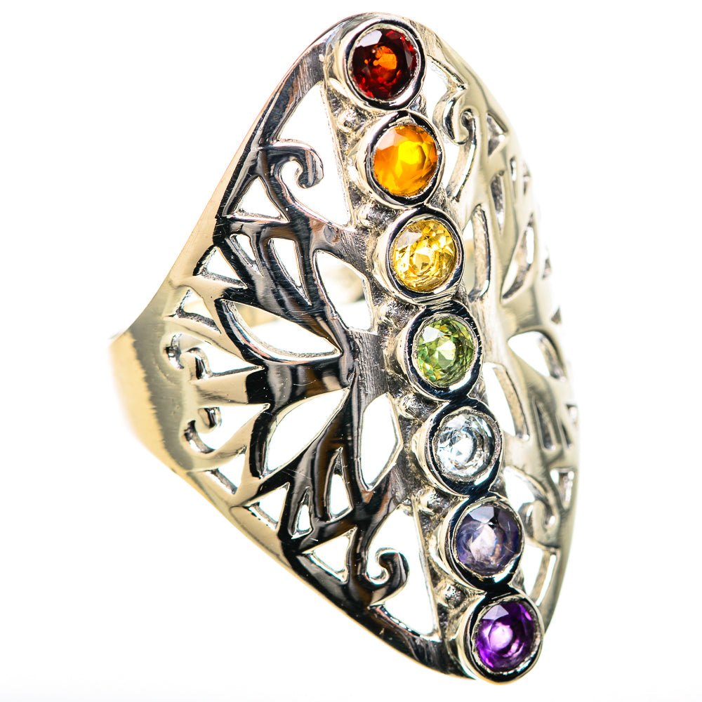 Multi-Stone Rainbow Chakra Rings handcrafted by Anasilvercos - RING128970 - Photo 2