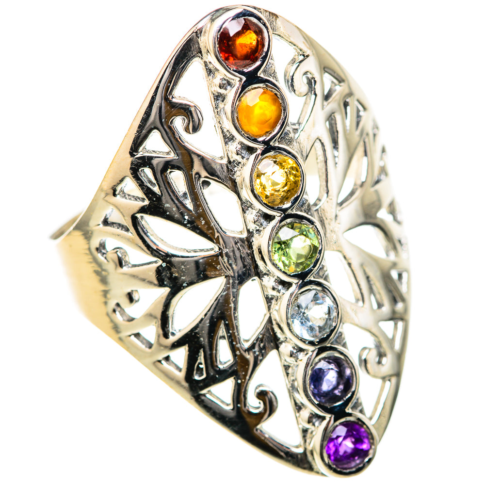 Multi-Stone Rainbow Chakra Rings handcrafted by Anasilvercos - RING128992 - Photo 2
