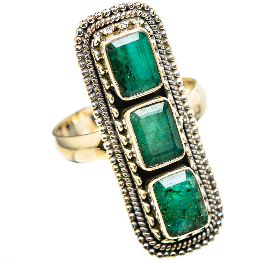 Zambian Emerald Rings handcrafted by Anasilvercos - RING129025 - Photo 2