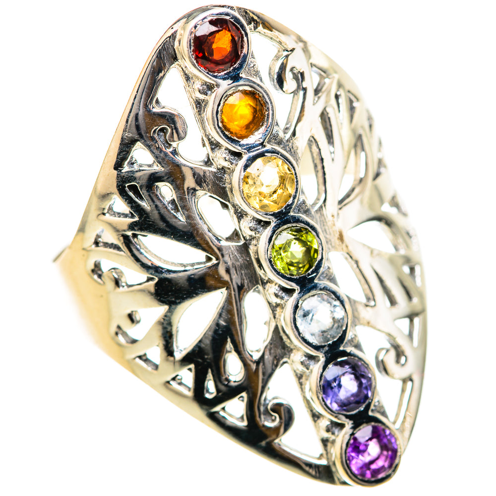 Multi-Stone Rainbow Chakra Rings handcrafted by Anasilvercos - RING129049 - Photo 2