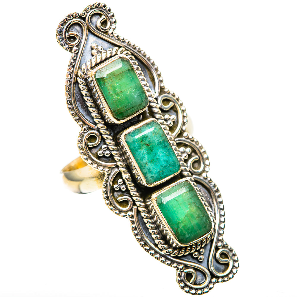 Zambian Emerald Rings handcrafted by Anasilvercos - RING129089 - Photo 2