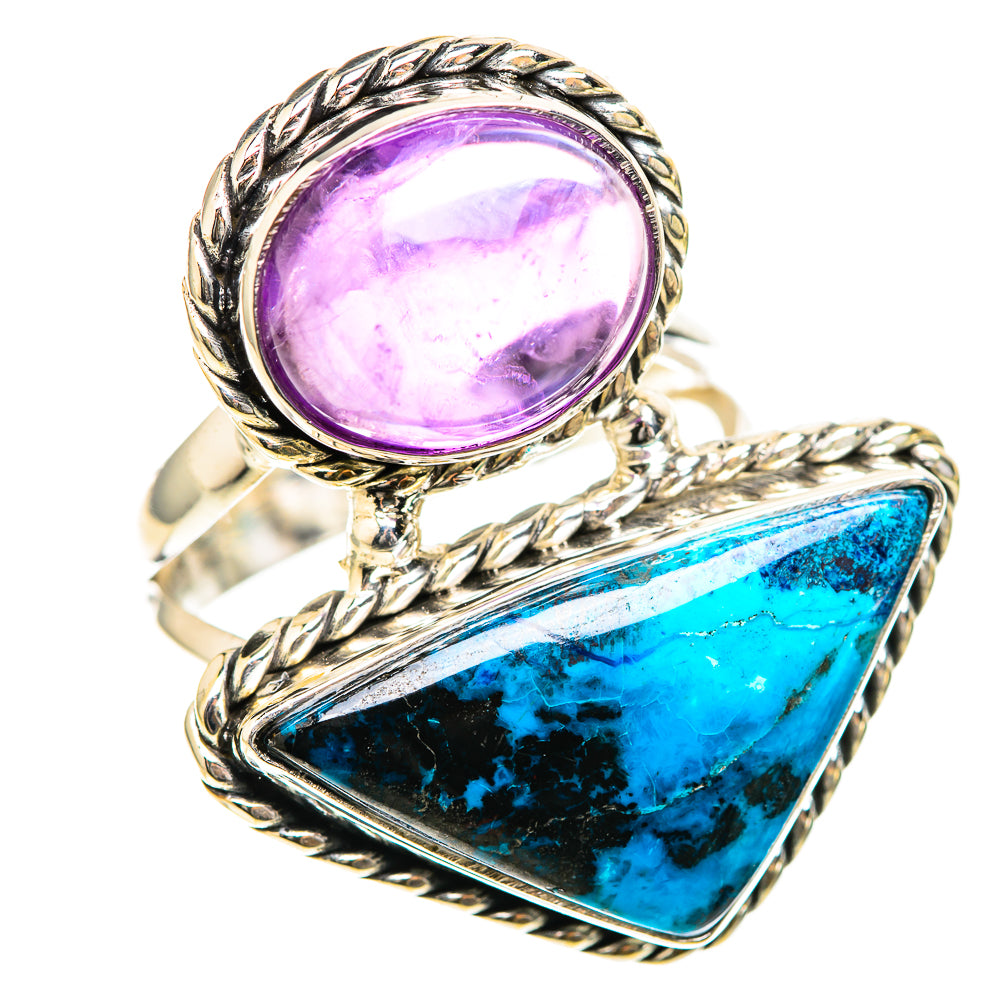 Shattuckite, Amethyst Rings handcrafted by Anasilvercos - RING129093 - Photo 2