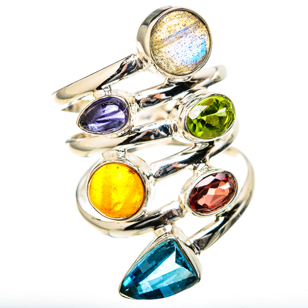 Labradorite, Peridot, Tanzanite, Garnet, Carnelian, Apatite Rings handcrafted by Anasilvercos - RING129101 - Photo 2
