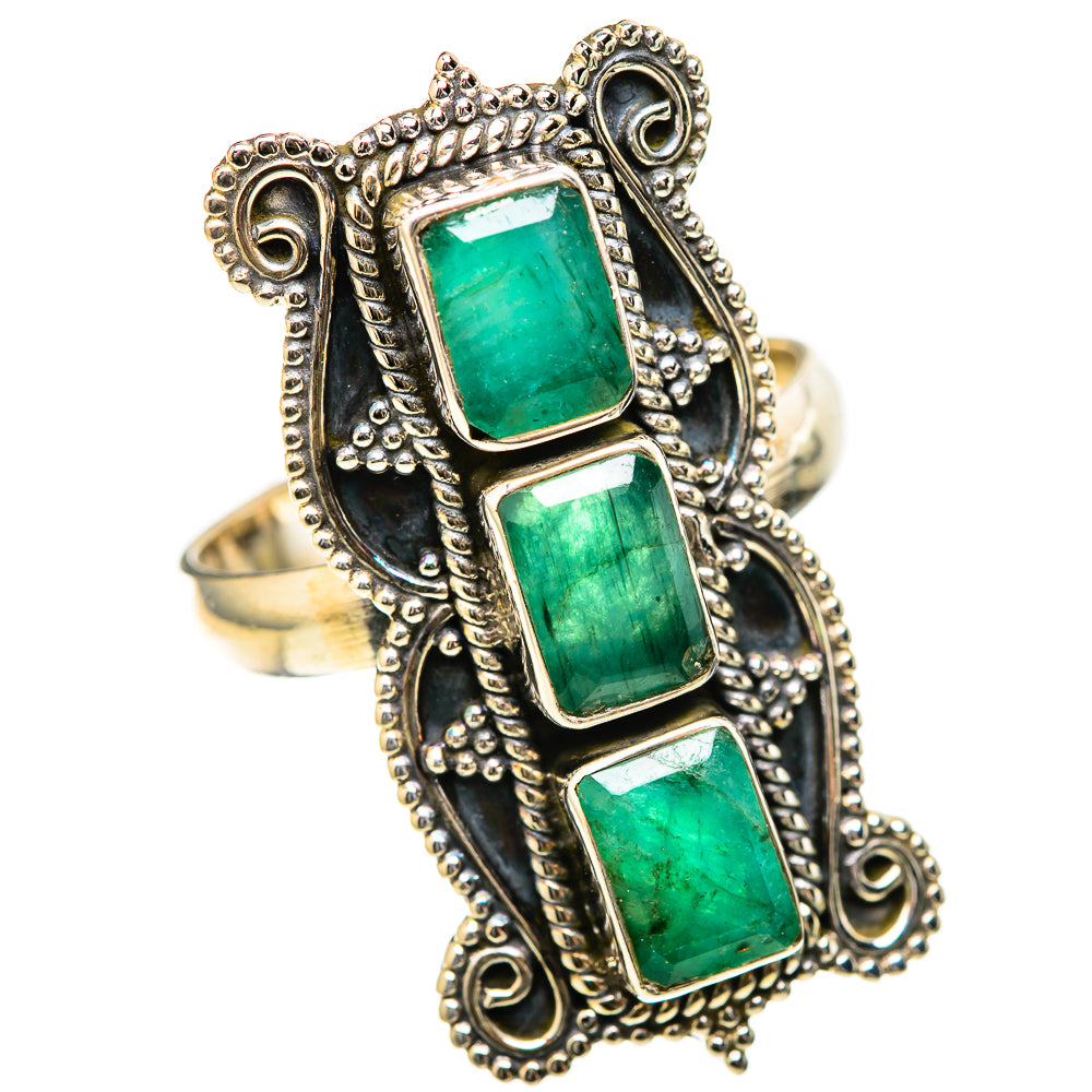 Zambian Emerald Rings handcrafted by Anasilvercos - RING129106 - Photo 2