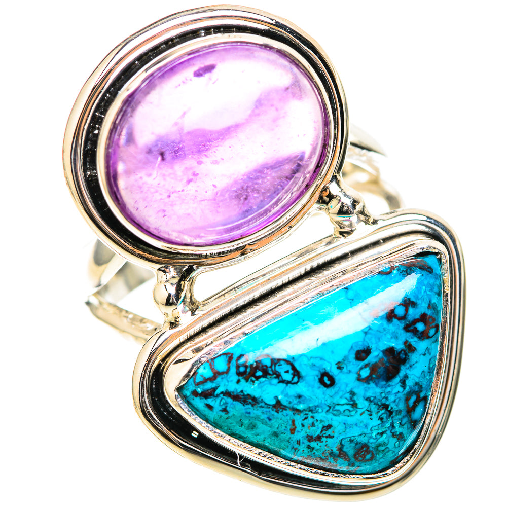 Shattuckite, Amethyst Rings handcrafted by Anasilvercos - RING129118 - Photo 2